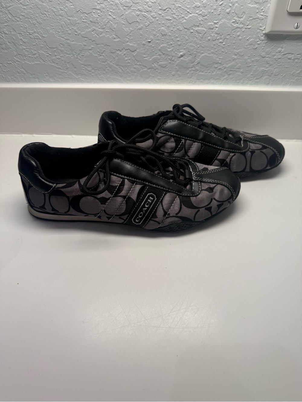 Coach Black & Gray Signature Logo Sneakers